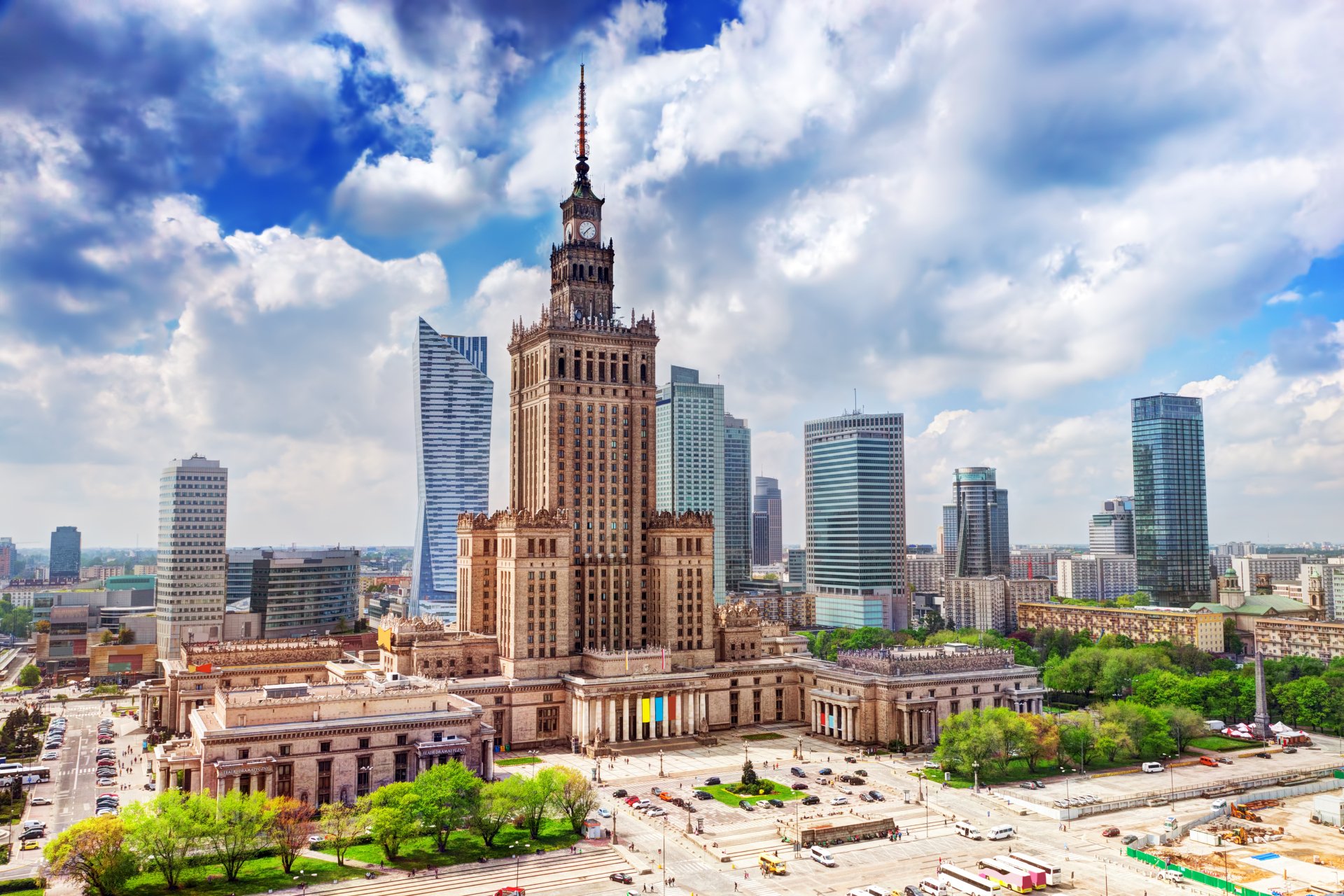 Pałac i wieżowiec Warszawa Aleje Jerozolimskie